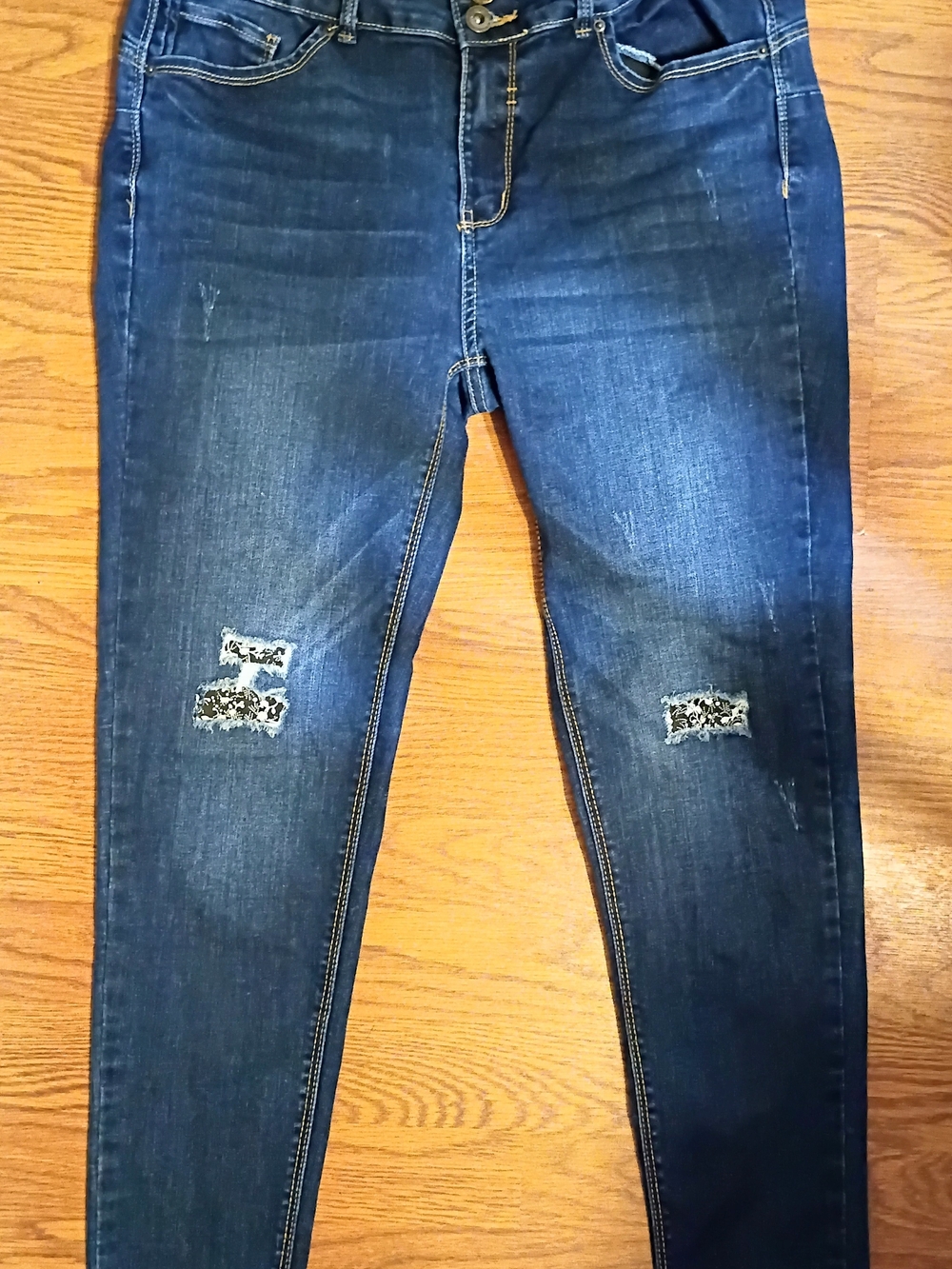 Butt I Love You Women’s Dark Blue Distressed Skinny Jeans